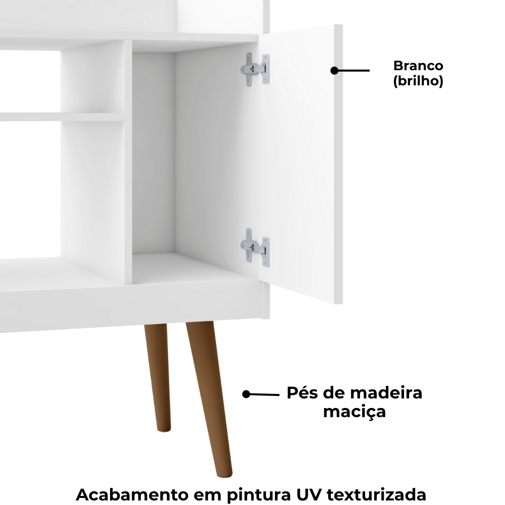 Aparador Bar Cafe 1 Porta Cafe 71 cm Branco BECHARA 