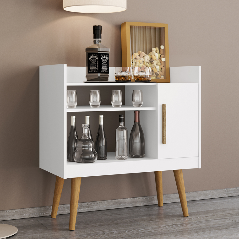 Aparador Bar Cafe 1 Porta Cafe 71 cm Branco BECHARA 