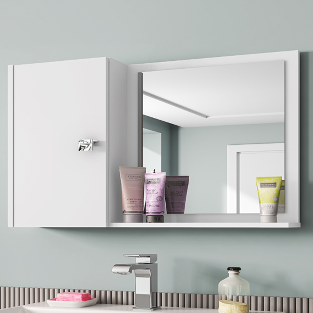 Armario Espelheira 1 Porta 57 cm Genova Branco BECHARA 