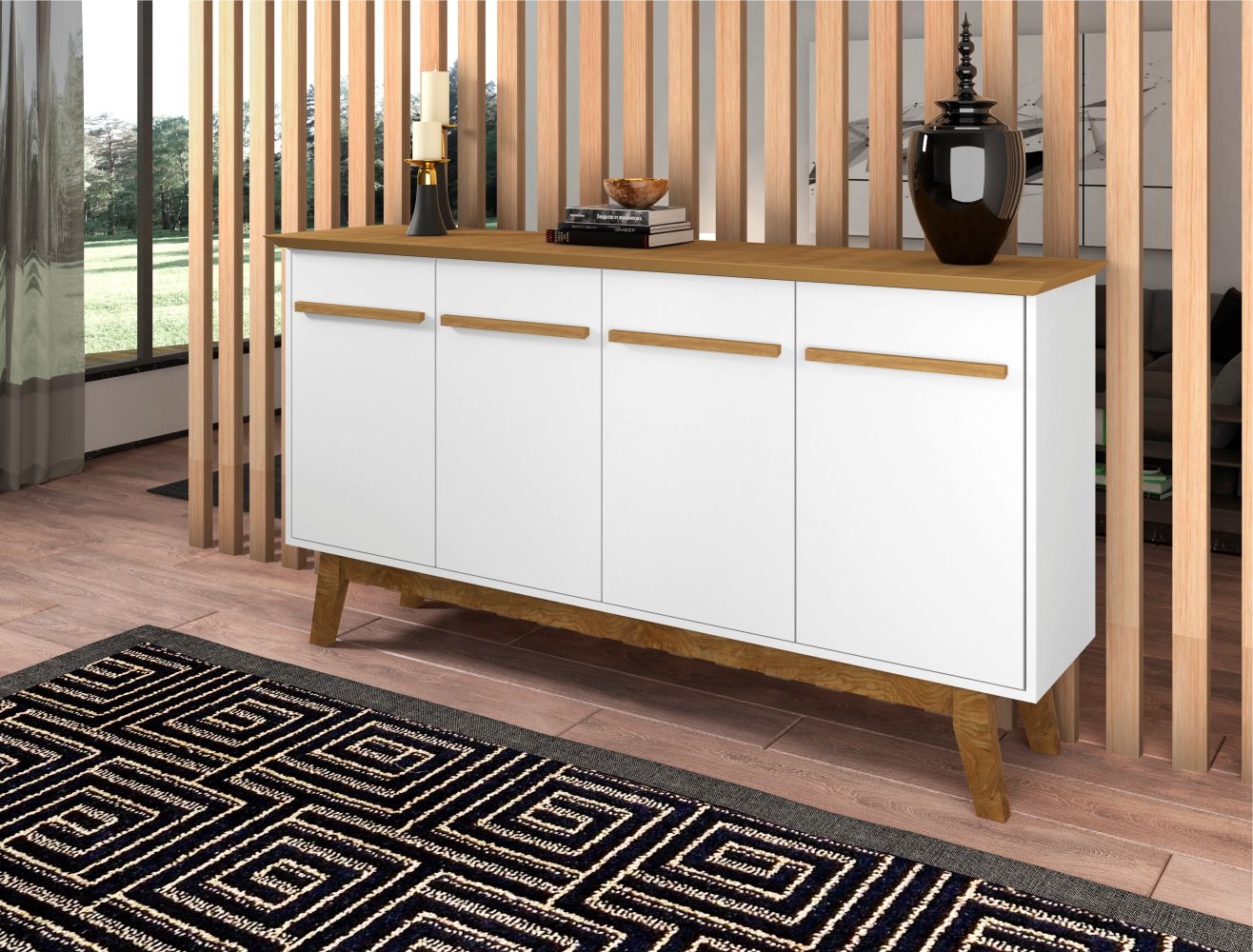 Balcão 4 Portas Valiente Branco Cinamomo