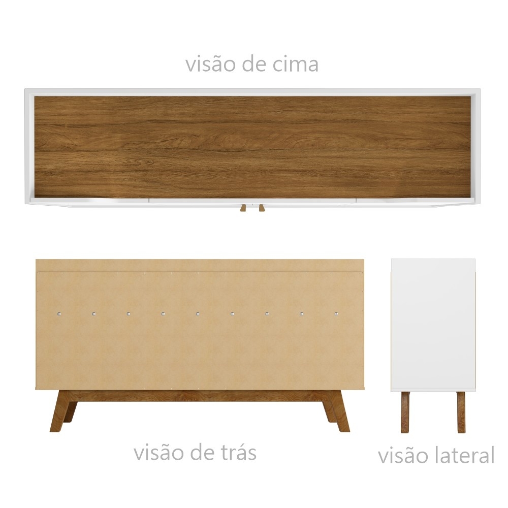 Balcão 4 Portas e Gaveta Revolution Branco Cinamomo