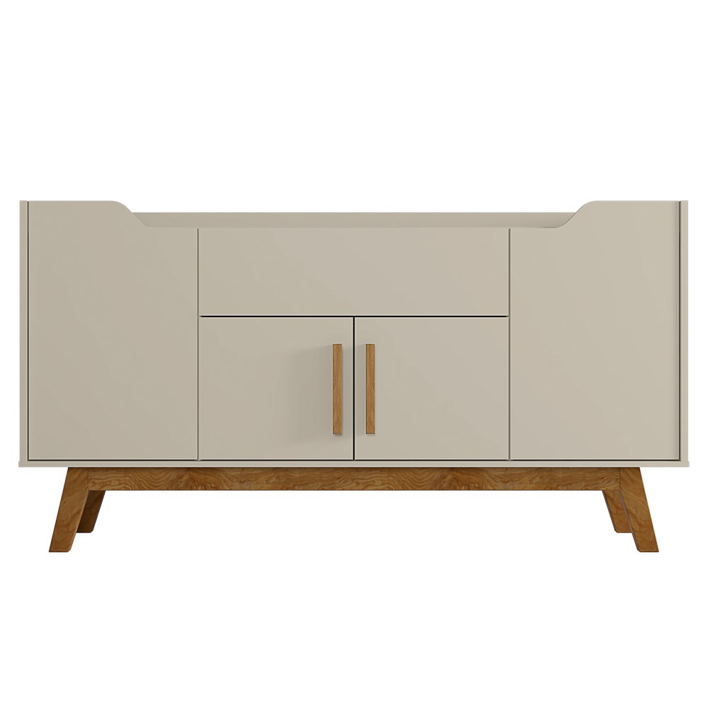 Balcão Aparador Buffet 4 Portas 1 Gaveta Future Off White/Cinamomo - Bechara