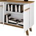 Balcão Aparador Buffet Opala 3 Portas Madeira Cinamomo/Branco - Bechara