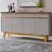 Balcao Buffet 4 Portas Opala 160 cm Naturalle Off White BECHARA