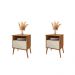 Conjunto de Mesa de Cabeceira Moreira Naturalle Off White