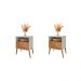 Conjunto de Mesa de Cabeceira Moreira Off White Naturalle