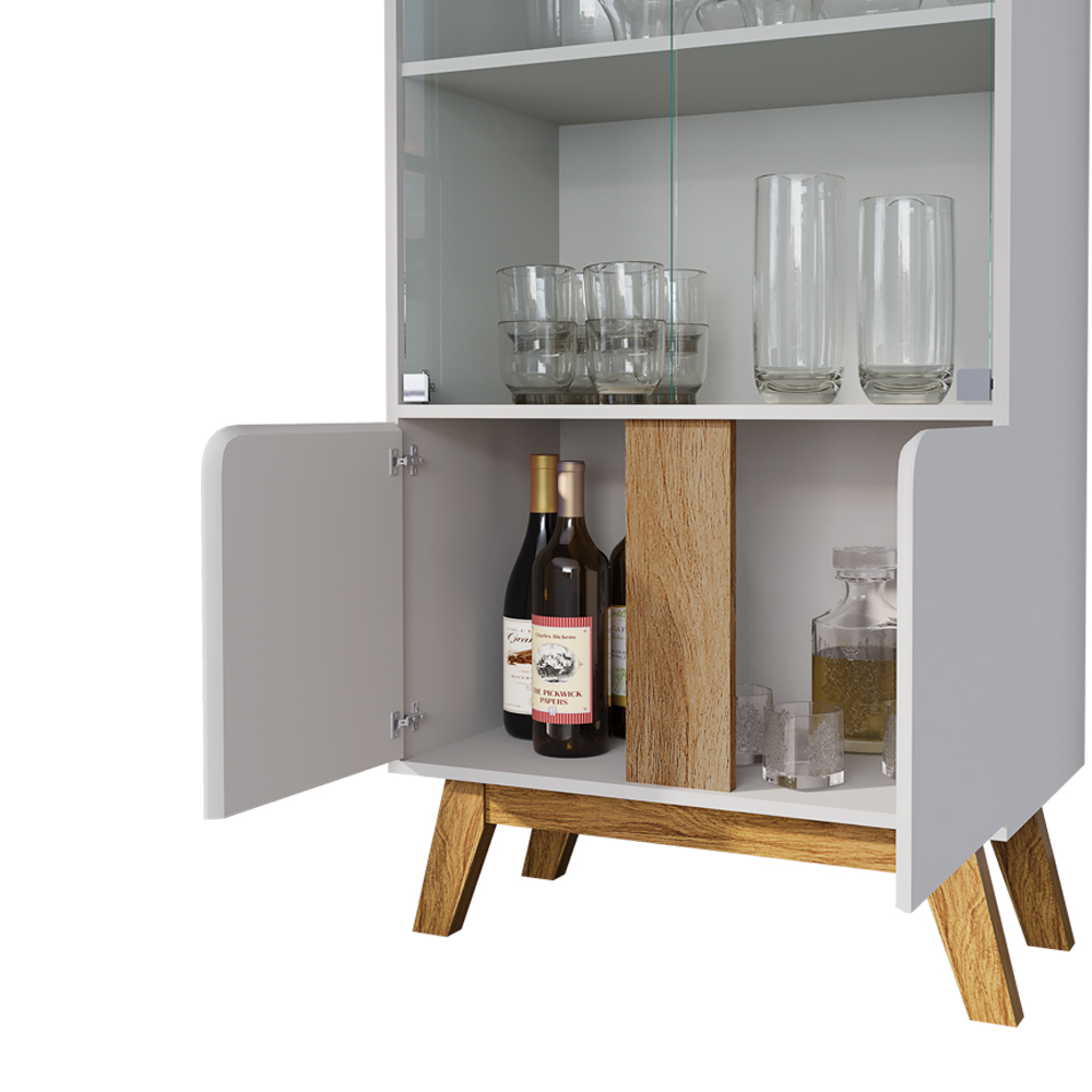 Cristaleira 4 Portas Madri 180x70 cm Off White Cinamomo BECHARA
