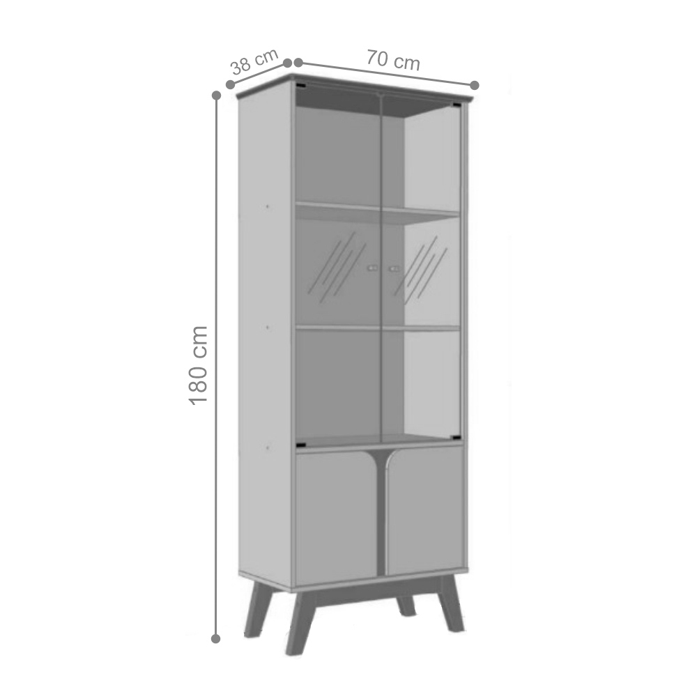 Cristaleira 4 Portas Sunny Off White Cinamomo