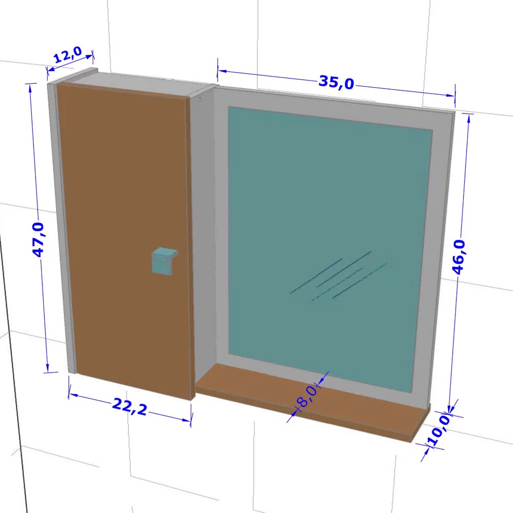 Espelheira Para Banheiro Com Armário 1 Porta Gênova Branco - Bechara