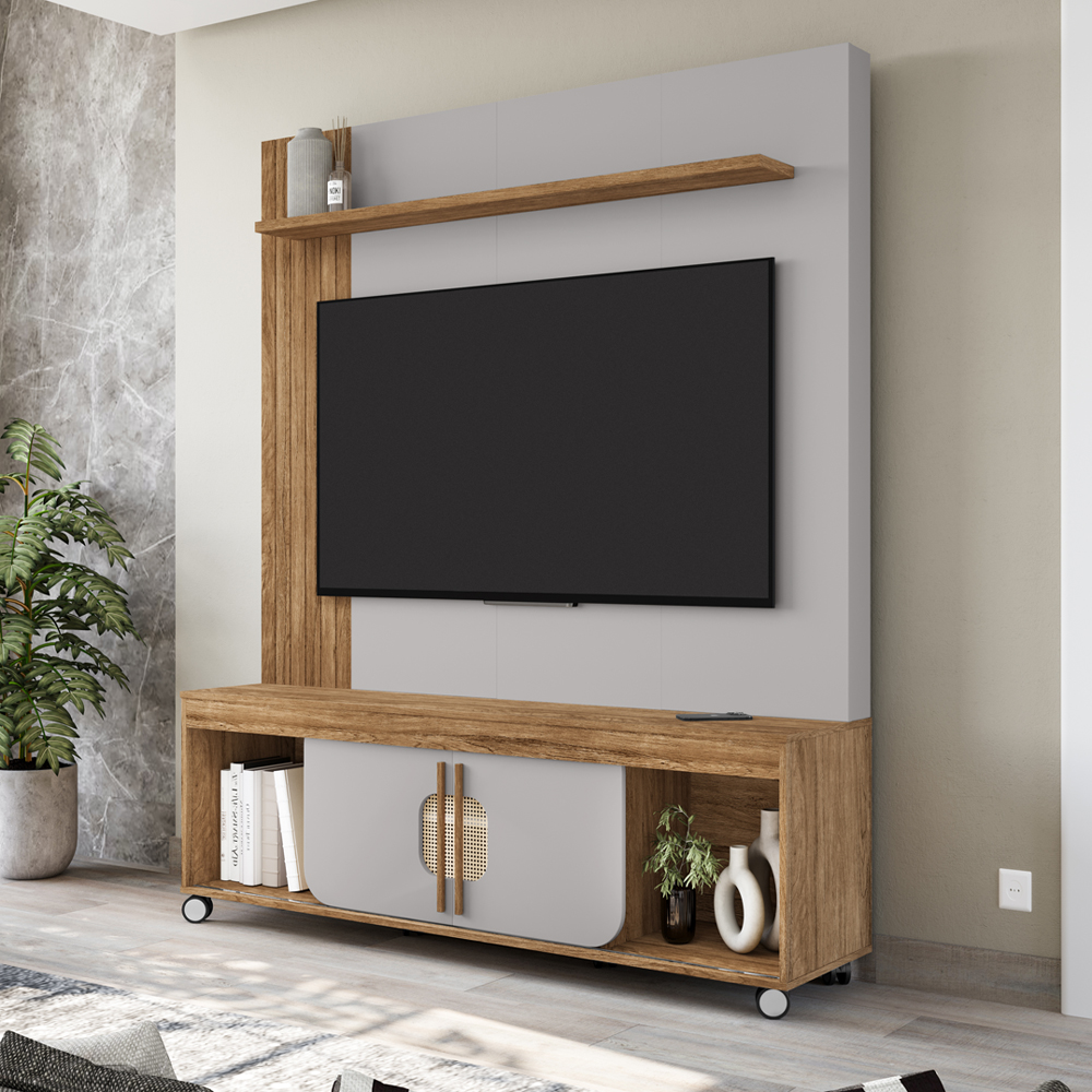Estante Home Tv 65 Pol 160 cm Maragogi Cinamomo Off White BECHARA