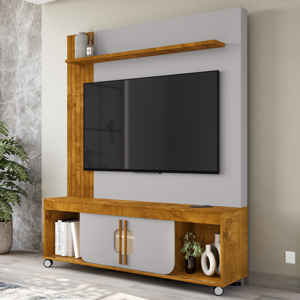Estante Home Tv 65 Pol 160 cm Maragogi Naturalle Off White BECHARA
