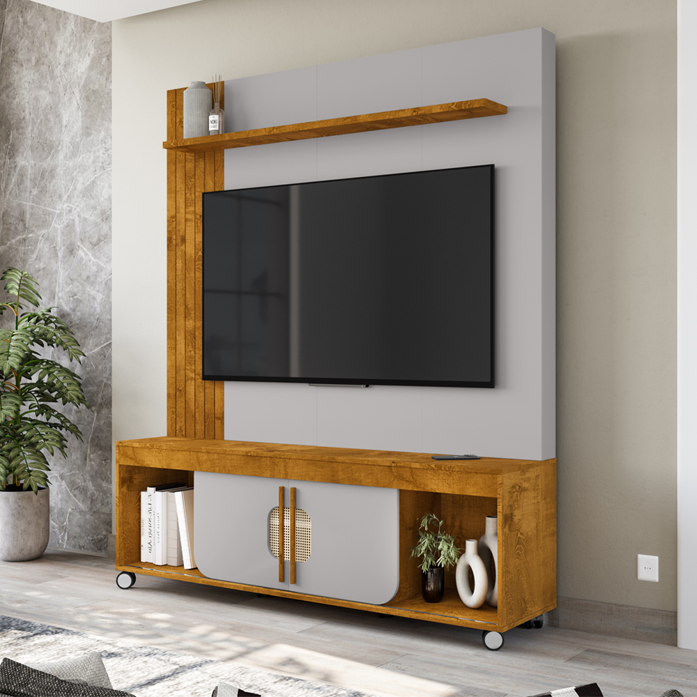 Estante Home Tv 65 Pol 160 cm Maragogi Naturalle Off White BECHARA