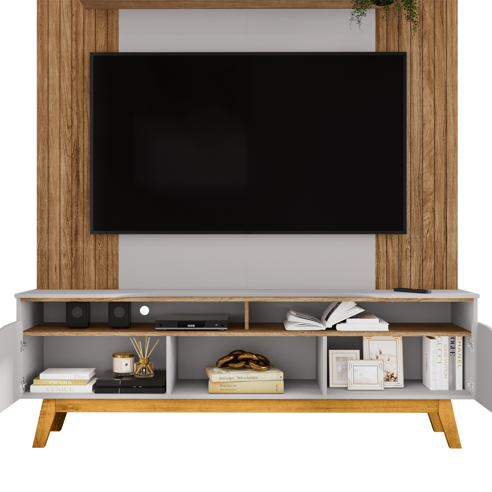 Estante Home Tv 75 Pol 180 cm Atalaia Cinamomo Off White BECHARA