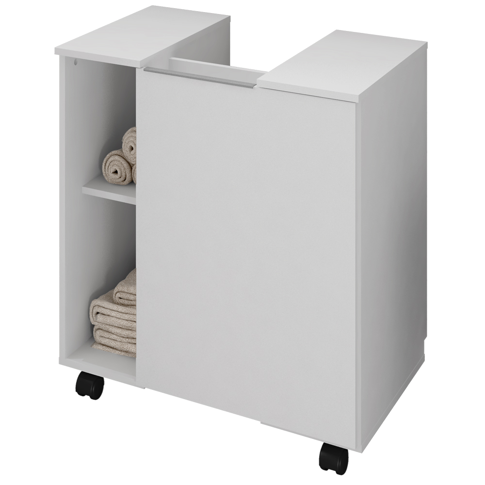 Gabinete Banheiro Pia de Coluna Pequin 56 cm Branco BECHARA 