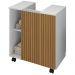 Gabinete Banheiro Pia de Coluna Pequin 56 cm Branco Ripado BECHARA