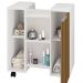 Gabinete Banheiro Pia de Coluna Pequin 56 cm Branco Ripado BECHARA