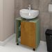Gabinete Banheiro Pia de Coluna Pequin 56 cm Pistache Naturalle BECHARA