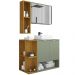 Gabinete Espelheira E Cuba Branca 70 cm Ibiza Pistache Naturalle BECHARA