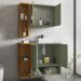 Gabinete Espelheira E Cuba Branca 70 cm Ibiza Pistache Naturalle BECHARA