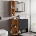 Gabinete Espelheira E Cuba Branca 70 cm Ibiza Preto Fosco Naturalle BECHARA