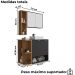 Gabinete Espelheira E Cuba Branca 70 cm Ibiza Preto Fosco Naturalle BECHARA