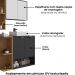 Gabinete Espelheira E Cuba Branca 70 cm Ibiza Preto Fosco Naturalle BECHARA