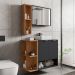 Gabinete Espelheira E Cuba Branca 70 cm Ibiza Preto Fosco Naturalle BECHARA
