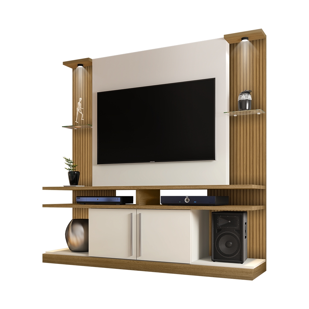 Home para TV Genappe Cinomomo Off White Pintura 3D Ripada
