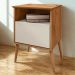 Mesa De Cabeceira 1 Gaveta 45 cm Cancun Naturalle Off White BECHARA