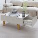 Mesa De Centro Com Espelho 1 Gaveta Sena 90 cm Off White BECHARA 