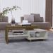 Mesa De Centro Para Sala Lima 90 cm Off White Naturalle BECHARA