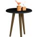Mesa Lateral Redonda Sala de Estar MDF Brilhante Preto