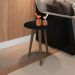 Mesa Lateral Redonda Sala de Estar MDF Brilhante Preto