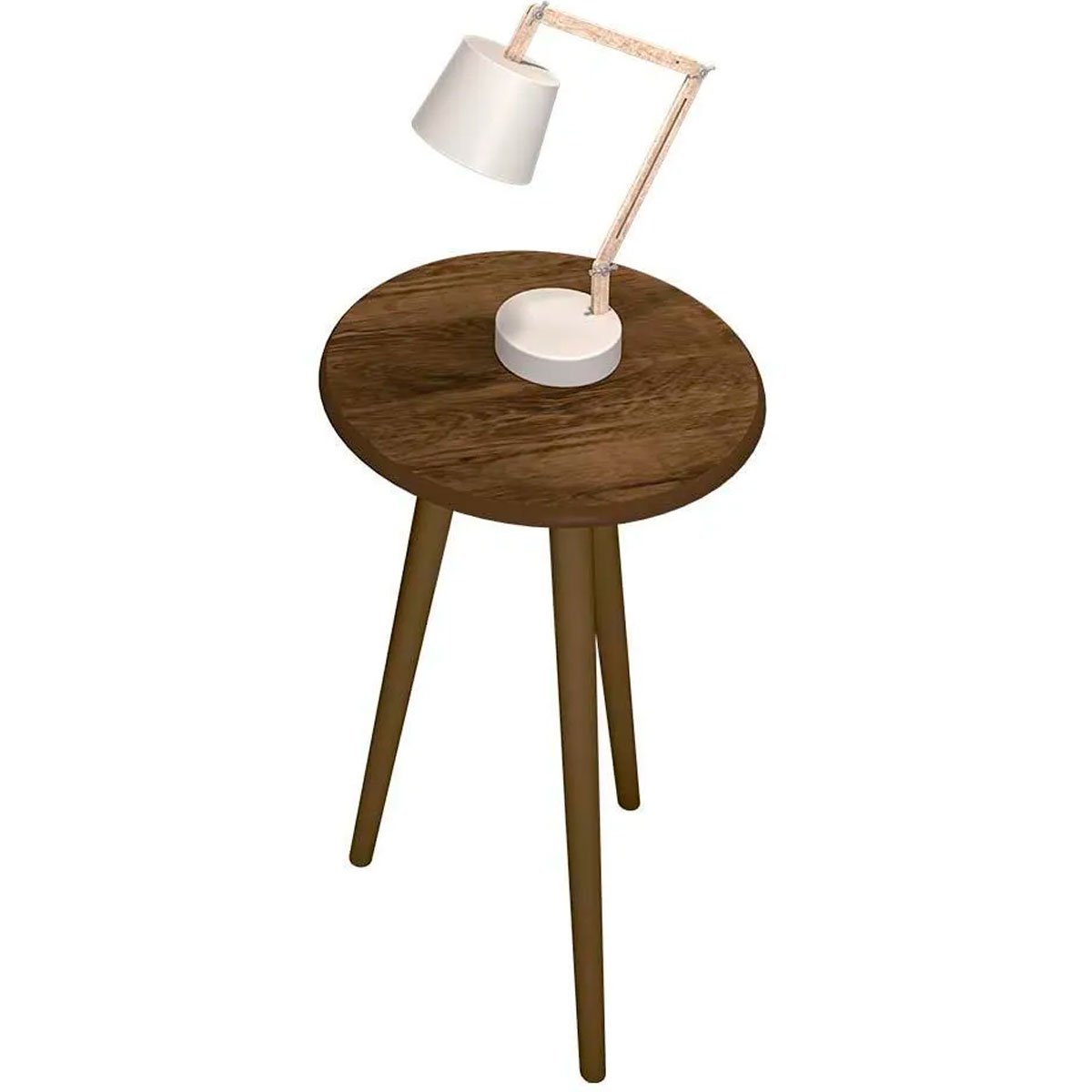 Mesa de Apoio Redonda Sala de Estar MDP Brilhante  Madeira Rústica