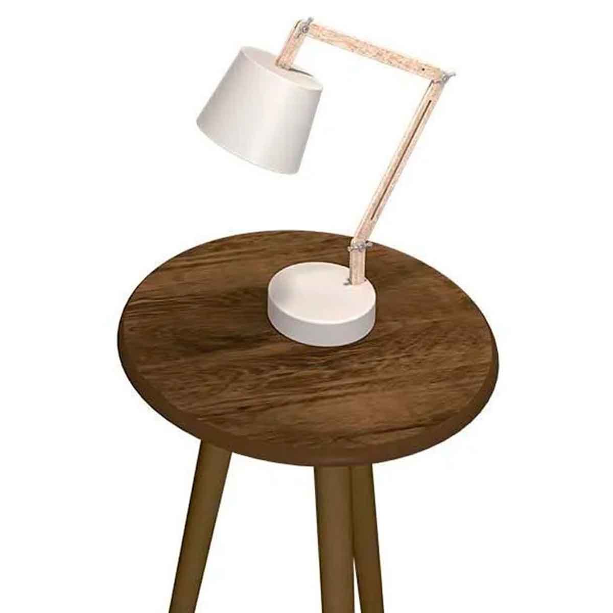 Mesa de Apoio Redonda Sala de Estar MDP Brilhante  Madeira Rústica
