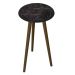 Mesa de Apoio Redonda Sala de Estar MDP Brilhante  Nero