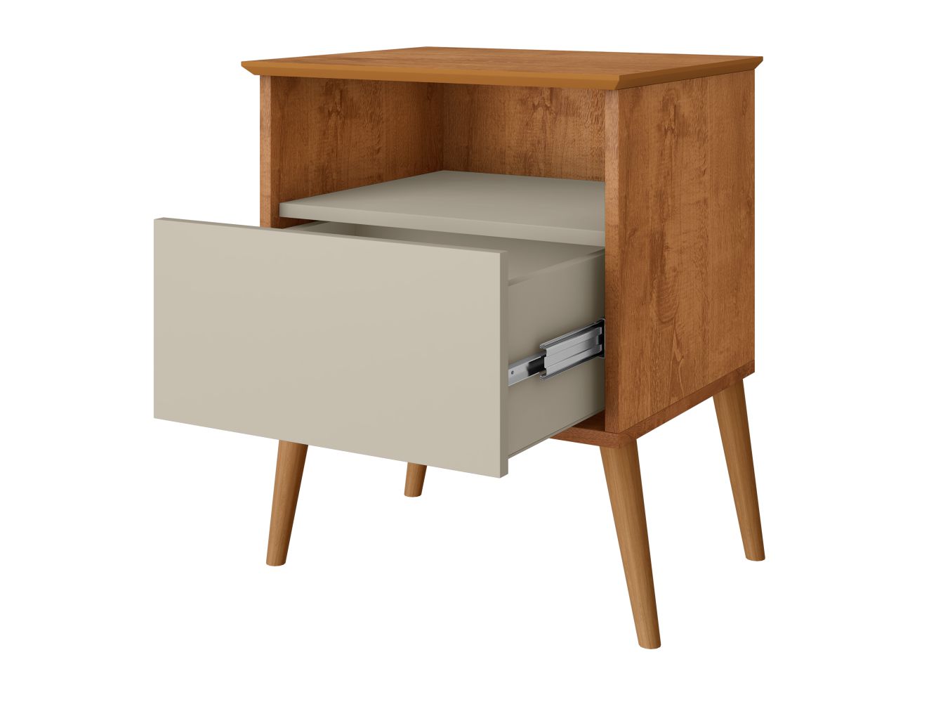 Mesa de Cabeceira 1 Gaveta Londres Naturalle Off White
