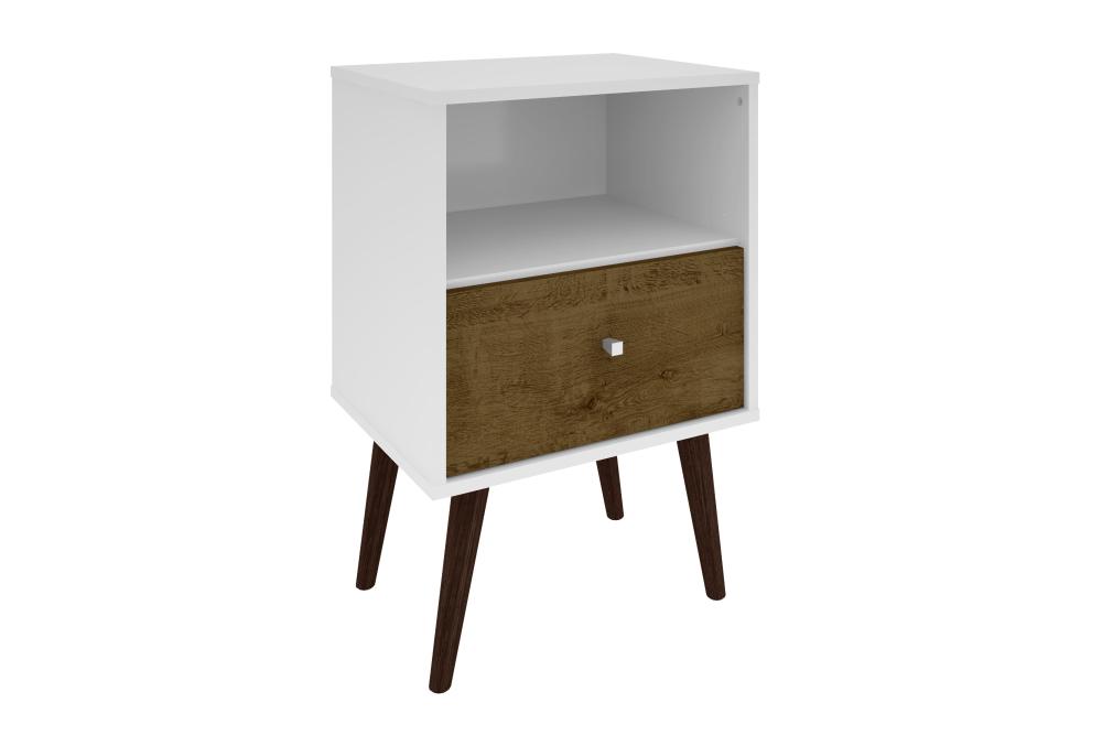Mesa de Cabeceira Quarto Cama Retro com Gaveta Br Rustico