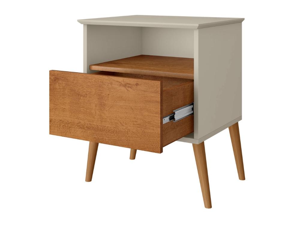 Mesa de Cabeceira Retro Liverpool  Off White Naturalle