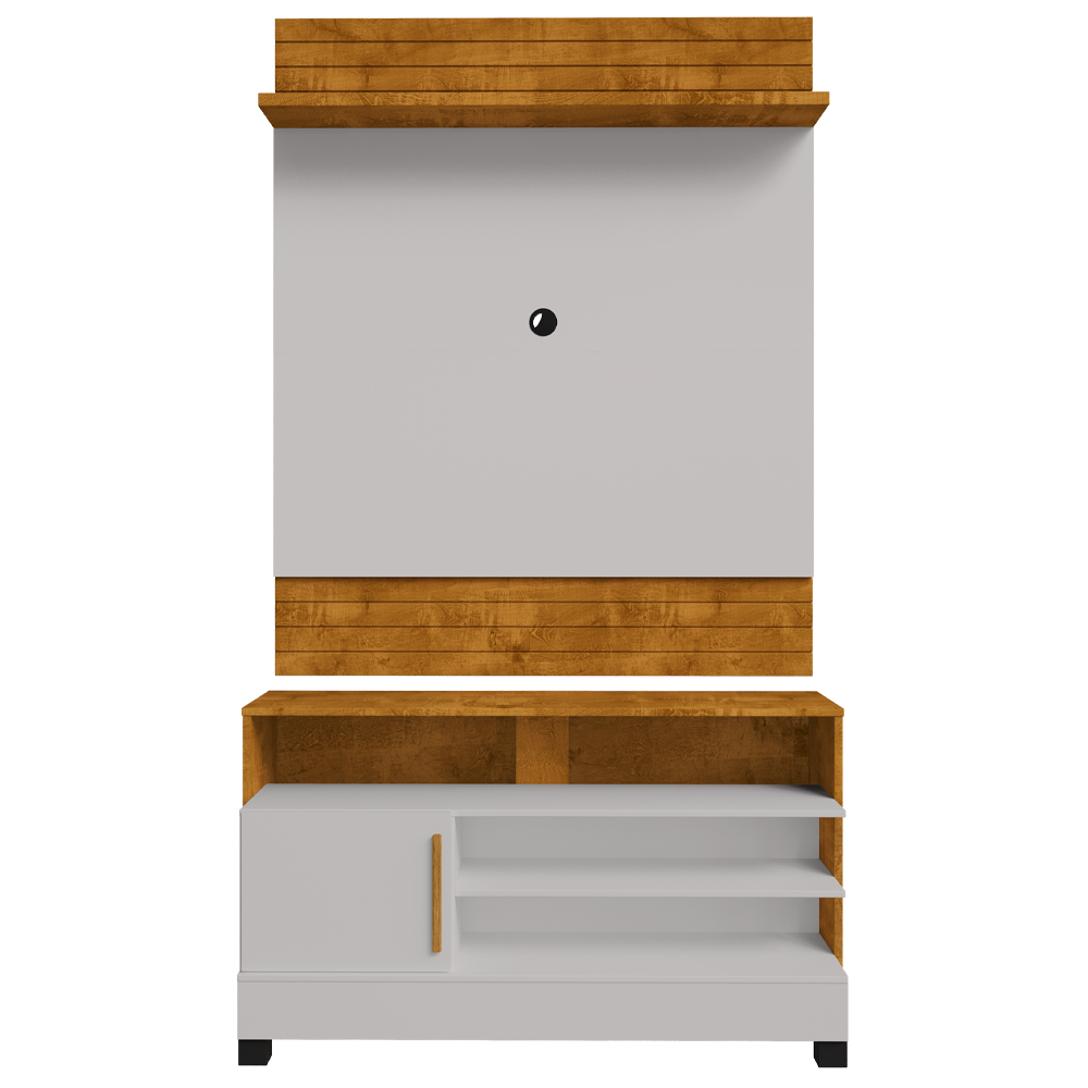Painel Guaratuba E Rack Pipa Tv 48 Pol 108 cm Naturalle Off White BECHARA