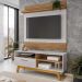 Painel Guaruja E Rack Paladio Tv 55 Pol 136 cm Cinamomo Off White BECHARA