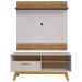Painel Guaruja E Rack Paladio Tv 55 Pol 136 cm Cinamomo Off White BECHARA