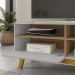 Painel Guaruja E Rack Paladio Tv 55 Pol 136 cm Cinamomo Off White BECHARA