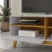 Painel Guaruja E Rack Paladio Tv 55 Pol 136 cm Naturalle Off White BECHARA