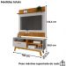 Painel Guaruja E Rack Paladio Tv 55 Pol 136 cm Naturalle Off White BECHARA