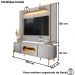 Painel Maresias E Rack Juquehy Tv 75 Pol 180 cm Off White Cinamomo BECHARA