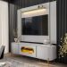 Painel Maresias E Rack Juquehy Tv 75 Pol 180 cm Off White Pistache BECHARA