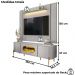 Painel Maresias E Rack Juquehy Tv 75 Pol 180 cm Off White Pistache BECHARA