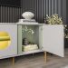 Painel Maresias E Rack Juquehy Tv 75 Pol 180 cm Off White Pistache BECHARA
