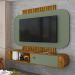 Painel Suspenso Organico Tv 55 Pol 156 cm Jurere Naturalle Pistache BECHARA